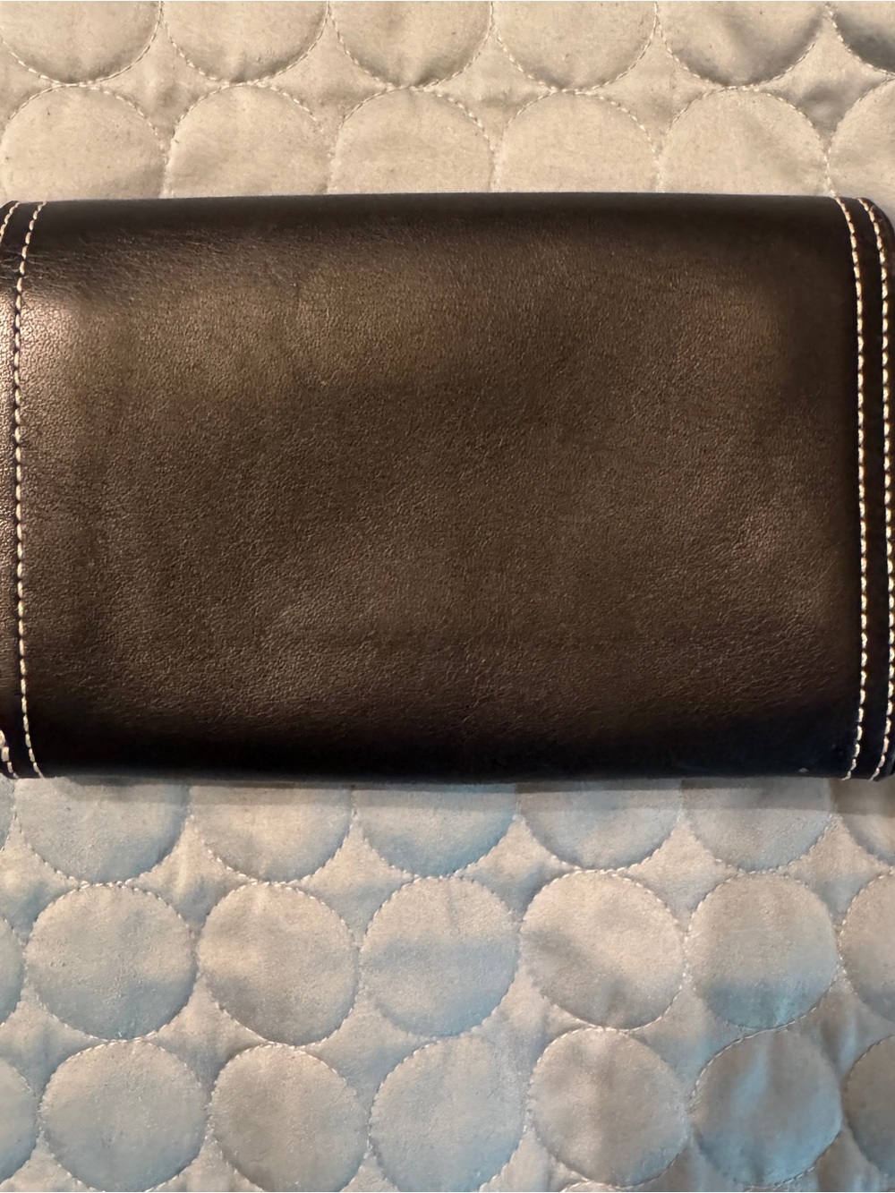 Coach Black Leather Wallet with White Contrast Stitching - Picture 3 of 5